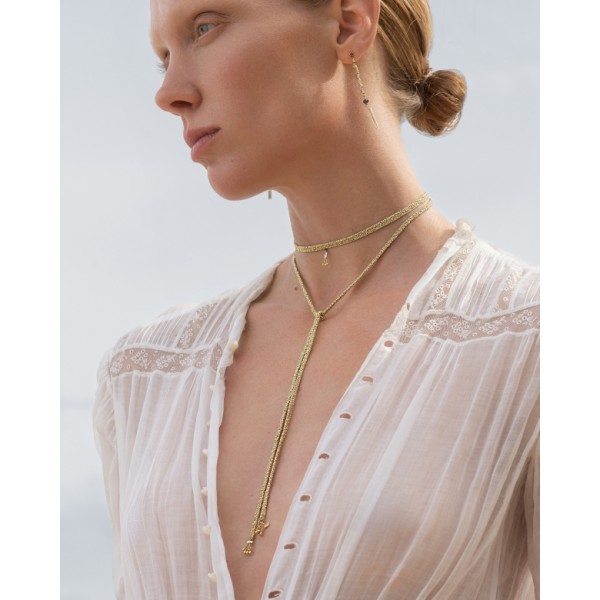 Marie Laure Chamorel ilgi auksuoto sidabro auskarai 